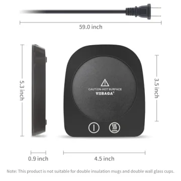 VOBAGA Mug Warmer& Coffee Mug Warmer for Office Desk Use, Candle Warmer with Three Temperature Settings, Coffee Warmer Plate for Cocoa Tea Water Milk with Auto Shut Off After 4 Hours, for Ideal Gifts