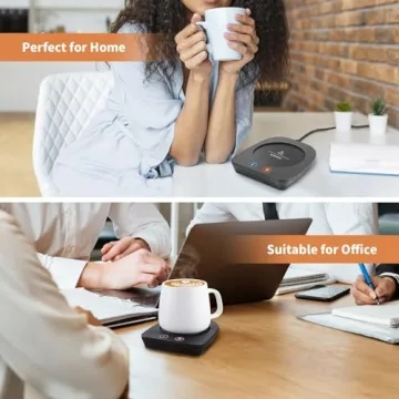 VOBAGA Mug Warmer& Coffee Mug Warmer for Office Desk Use, Candle Warmer with Three Temperature Settings, Coffee Warmer Plate for Cocoa Tea Water Milk with Auto Shut Off After 4 Hours, for Ideal Gifts