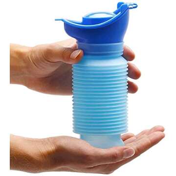 WMJJ Shrinkable Urinals,750ML Male Female Portable Mobile Toilet Potty Pee Urine Bottle,Reusable Emergency Urinal for Travel,Camping,Traffic Jam and Queuing