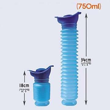 WMJJ Shrinkable Urinals,750ML Male Female Portable Mobile Toilet Potty Pee Urine Bottle,Reusable Emergency Urinal for Travel,Camping,Traffic Jam and Queuing