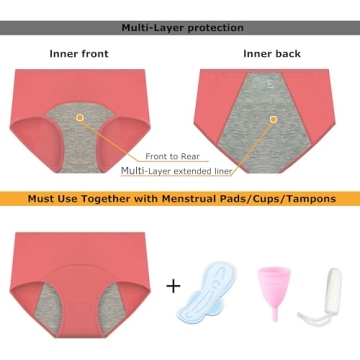 Nalwort Women's Ultra Soft Leak-Proof Menstrual Briefs
