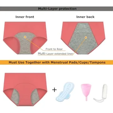 Nalwort Women's Ultra Soft Leak-Proof Menstrual Briefs