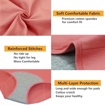 Nalwort Women's Ultra Soft Leak-Proof Menstrual Briefs