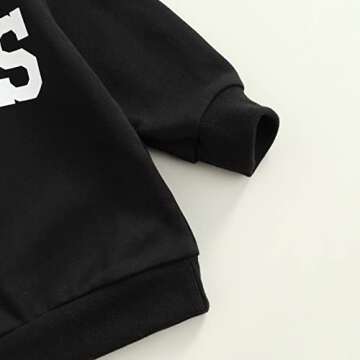 Amiblvowa Toddler Baby Girl Boy SIS/BUBBA Letter Print Sweatshirt Crewneck Pullover Tops Sister and Brother Matching Clothes (Black BUBS, 3-4T)