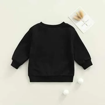 Amiblvowa Toddler Baby Girl Boy SIS/BUBBA Letter Print Sweatshirt Crewneck Pullover Tops Sister and Brother Matching Clothes (Black BUBS, 3-4T)
