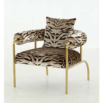 INLAND EMPIRE FURNITURE Zola Gold Zebra Print Accent Chair