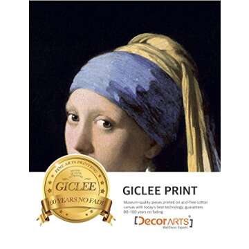 DECORARTS - Girl With A Pearl Earring by Johannes Vermeer. The World Classic Art Reproductions. Giclee Print with Matching Museum Frame, 16x20, Finished size: 22x26