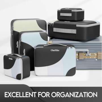 OlarHike 6 Set Packing Cubes for Travel, 3 Various Sizes(Large,Medium,Small), Luggage Organizer Bags for Travel Accessories Travel Essentials, Travel Cubes for Carry on Suitcases (Black)