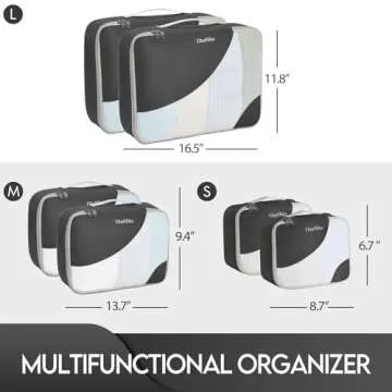 OlarHike 6 Set Packing Cubes for Travel, 3 Various Sizes(Large,Medium,Small), Luggage Organizer Bags for Travel Accessories Travel Essentials, Travel Cubes for Carry on Suitcases (Black)