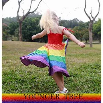 YOUNGER TREE Rainbow Princess Dress for Toddler Girls