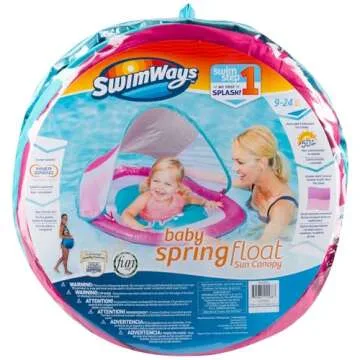 SwimWays Baby Spring Float Sun Canopy - Pink Fish