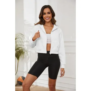 LOFAAC Women Fleece Cropped Hoodie for Effortless Style
