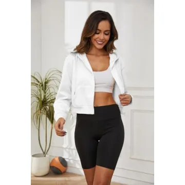 LOFAAC Women Fleece Cropped Hoodie for Effortless Style