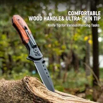 KEXMO Pocket Knife with Glass Breaker for EDC and Camping