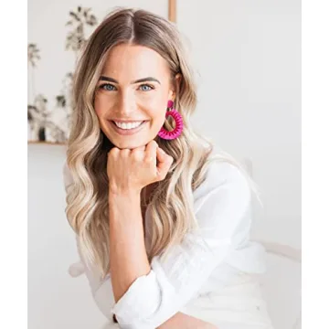 Beaded Dangle Earrings Raffia Earrings for Women Boho Statement Teardrop Beaded Tassel Earrings Handmade Geometric Earring Summer Beach Jewelry Gifts (Rose Red)