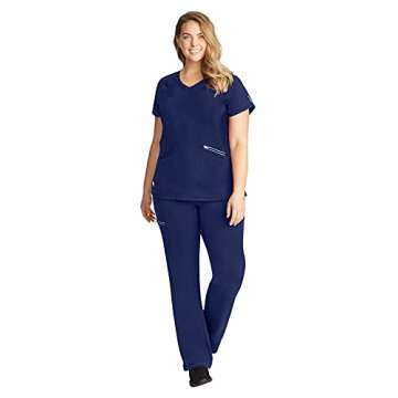 Healing Hands Womens Scrub Top 3 Pocket V-Neck Lightweight Breathable Fabric Scrub Tops for Women HH360 2284 Serena Navy L