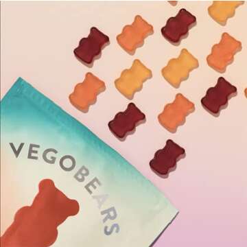 VegoBears Vegan Gummy Bears Variety Pack – Organic Gummy Bears, Vegan Gummies, Organic Candy, Vegan Candy, Gelatin-Free Gummies
