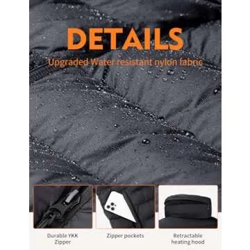 iHood Women's Heated Vest with Battery Pack, Heated Vest Women with Retractable Heated Hood Washable Heated Jackets for Women