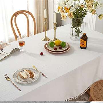 Fhberni Cotton Tablecloth – Elegant Solid Color Design