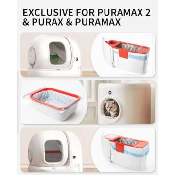 PETKIT PuraX PuraMax Replaced Waste Bags-5 Rolls, Portable Cat Litter Waste Receptacles Bags for Sel...
