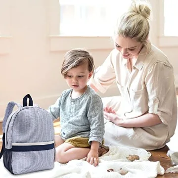 Seersucker Toddler Backpack for Preschool Kids - Lightweight