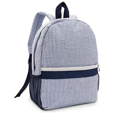 Seersucker Toddler Backpack for Preschool Kids - Lightweight