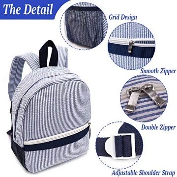Seersucker Toddler Backpack for Preschool Kids - Lightweight