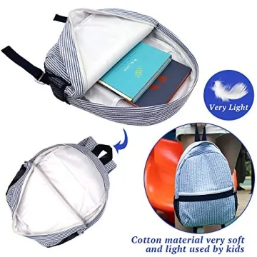 Seersucker Toddler Backpack for Preschool Kids - Lightweight