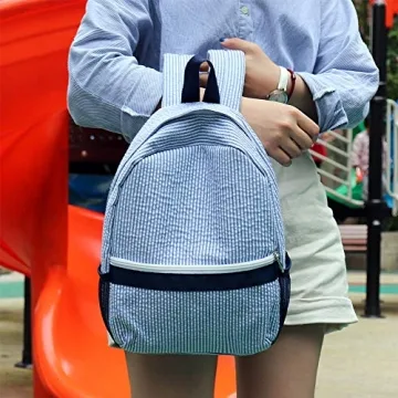 Seersucker Toddler Backpack for Preschool Kids - Lightweight