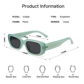VANLINKER Retro 90s Sunglasses with UV Protection