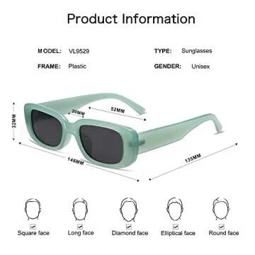 VANLINKER Retro 90s Sunglasses with UV Protection