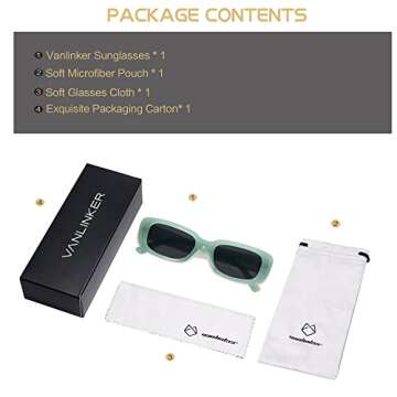 VANLINKER Retro 90s Sunglasses with UV Protection