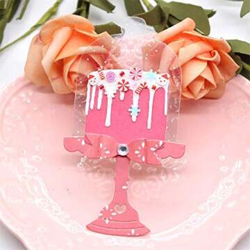 Cutting Dies Cut Metal Scrapbooking Stencils Die for DIY Embossing Photo Album Decorative DIY Paper Cards Making Craft - Sweet Cloche Cake Stand Metal Cutting Dies