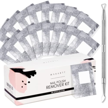 Makartt Nail Polish Nail Gel Remover Soak Off Gel Nail Polish Remover Foil Wraps 200pcs with Larger ...