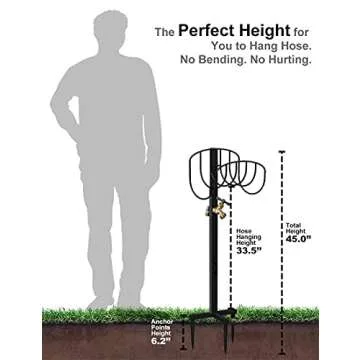 Artigarden Freestanding Garden Hose Holder with Brass Faucet