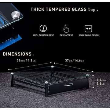 Nespresso Vertuo Capsules Holder - Drawer Tray for 45 Vertuoline & Bartesian Capsules - Tempered Glass - Capsule Storage - Designed for Nespresso Accessories - Pods Organizer - Peak Coffee