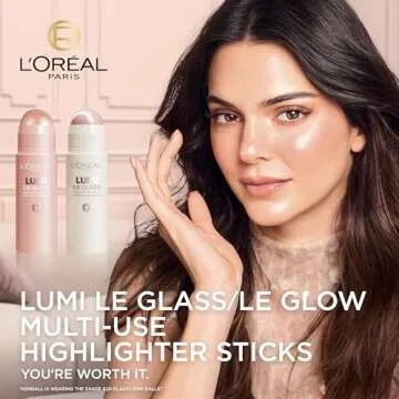 L'Oreal Paris True Match Lumi Le Glow Highlighter Stick, Luminous, Satin, Glowy Highlighter for Face and Body, 630 Crème Chic, 0.25 Oz