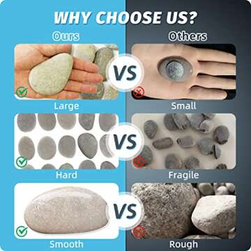 DALTACK 15PCS Natural Painting Rocks for Arts & Crafts