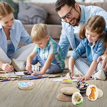 DALTACK 15PCS Natural Painting Rocks for Arts & Crafts