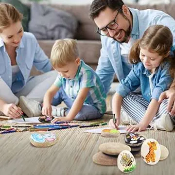 DALTACK 15PCS Natural Painting Rocks for Arts & Crafts