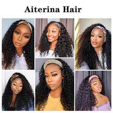 Aiterina Deep Wave 12 Inch Headband Wig for Women