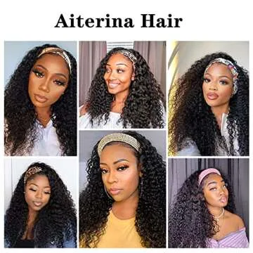 Aiterina Deep Wave 12 Inch Headband Wig for Women
