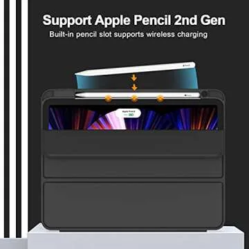 ZryXal New iPad Pro 11 Inch Case 2021(3rd Gen) with Pencil Holder, Smart iPad Case [Support Touch ID...
