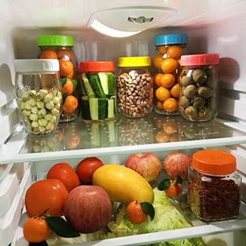 16 Pack Colored Plastic Mason Jar Lids for Ball, Kerr and More,8 Regular Mouth & 8 Wide Mouth(Silicone O-Ring Gasket included),Food-Grade Plastic Storage Caps for Mason Canning