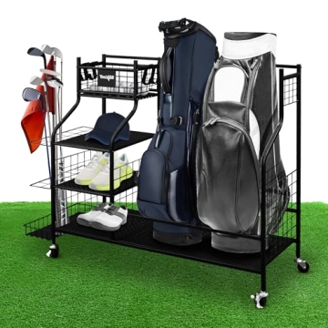 Yes4All Golf Storage Organizer - Durable & Spacious Golf Equipment Rack