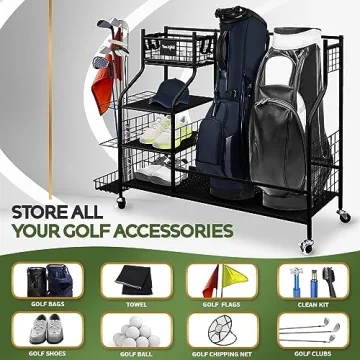 Yes4All Golf Storage Organizer - Durable & Spacious Golf Equipment Rack