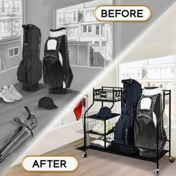 Yes4All Golf Storage Organizer - Durable & Spacious Golf Equipment Rack