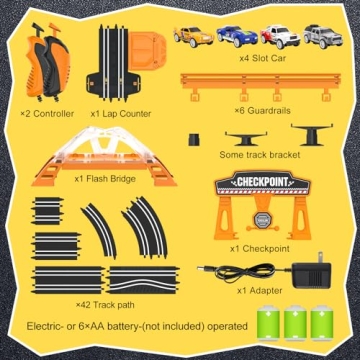 Slot Car Racing Track for Kids - 4 Cars Included