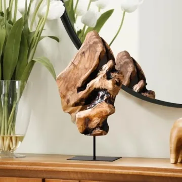 WELLAND Irregular Cedar Wood Root Sculpture for Home Office
