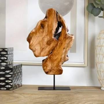 WELLAND Irregular Cedar Wood Root Sculpture for Home Office
